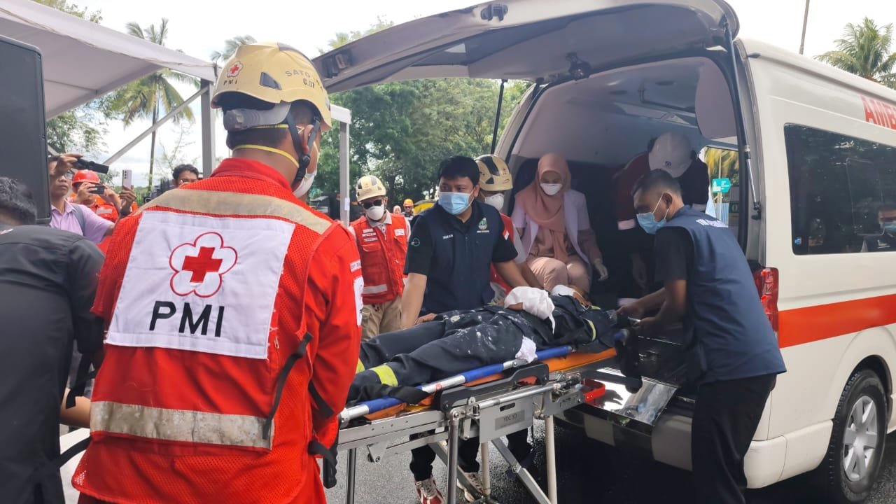 PMI Kota Cilegon & PMI Provinsi Banten Ikuti Gladi Kesiapsiagaan Kegagalan Teknologi di Kawasan Industri Krakatau Steel